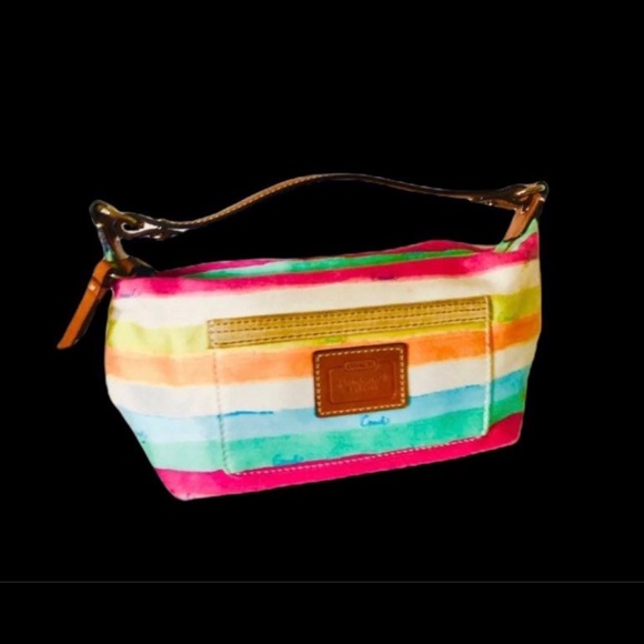 Coach Bag 100% Authentic , Coach Rainbow Stripe mini - Picture 1 of 1